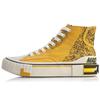 DISHINIMIQI X Li Ning Wave Canvas Hi Slip Resistant Abrasion Resistant High Top Skateboard Shoes Women's Yellow Black AGCQ202-3