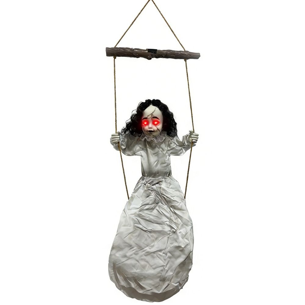 Leuchtende Augen Halloween Dekoration Geräuschaktivierte Geisterhaus Requisite Gruselige Scary Puppe Veranda