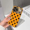 Lucky Start Phone Case For iPhone 17 16 15 14 13 12 11 Pro Max 16E Gold Electroplated Glass Shell  Retro Heartbeat Cover