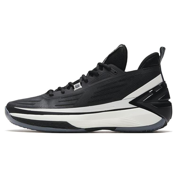 New Anta Charge 5 Cushioning Anti Slip And Wear Resistant Low Top Basketball Shoes Men's Black White 112331603-3
