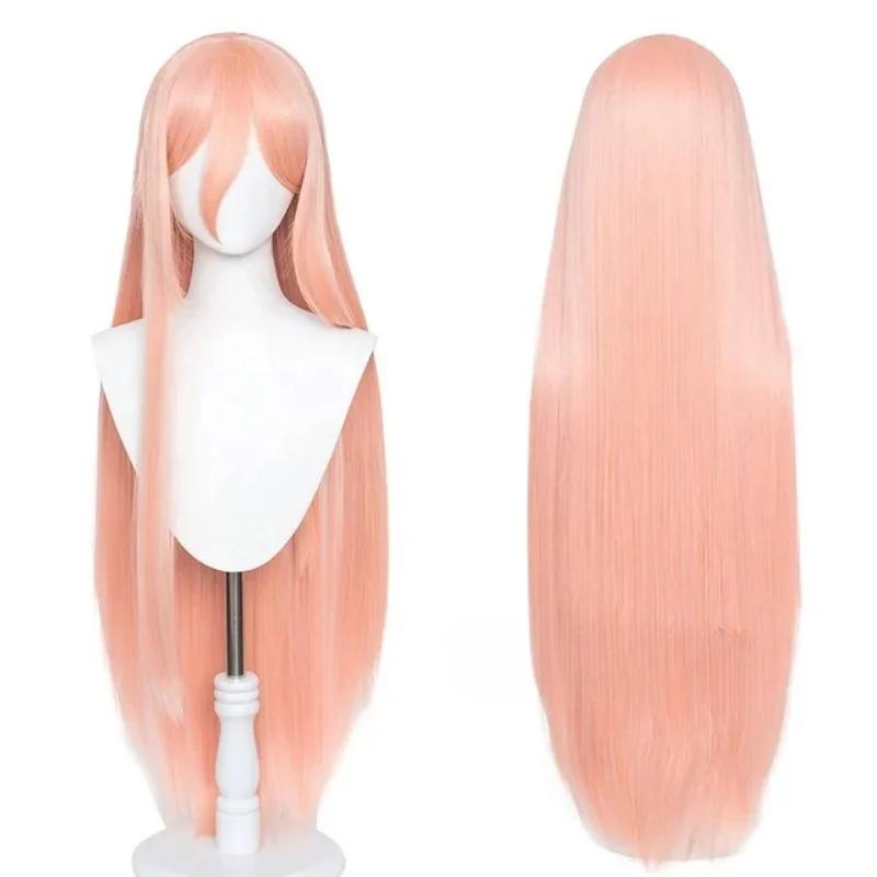 Anime Chainsaw Man Power Cosplay Peruk Uzun Turuncu Pembe Isıya Dayanıklı Sentetik Saç Parti Rol Yapma Perukları
