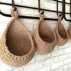 Pack of 3 Bohemian Lace Wall Hanging Baskets, Linen Fruit and Vegetable Storage Hooks, Suitable for Kitchen, Garlic and Onion Racks