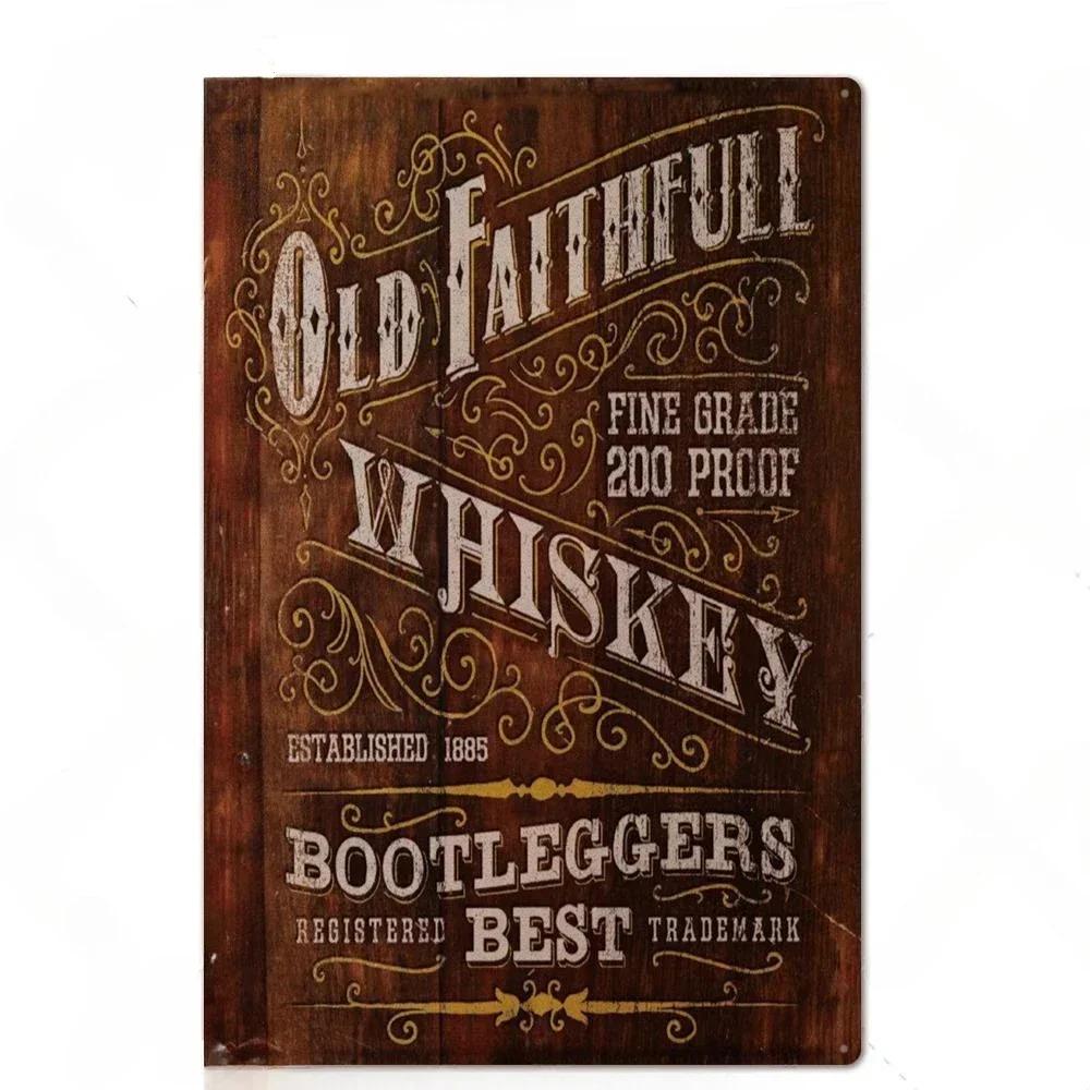 Cocktail Posters Decor Vintage Metal Tin Signs Plaque Metal Sign Wall Decor for Man Cave Bar Pub Club