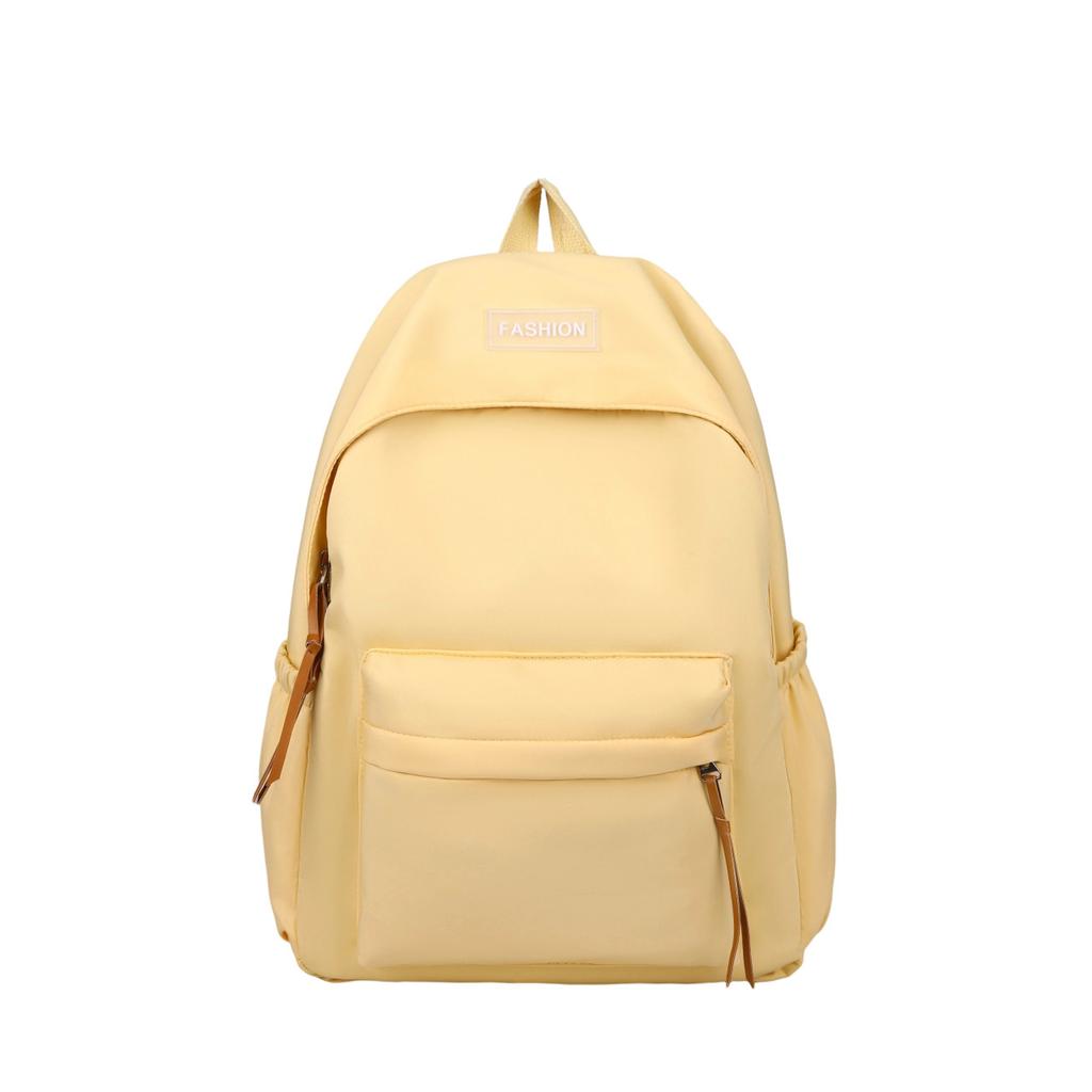 Schoolbag casual simple large capacity backpack ins style fashion Korean version solid color student schoolbag travel backpack