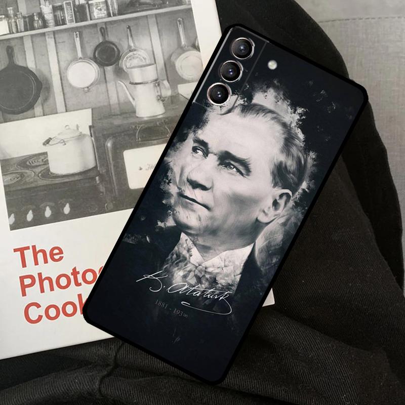 Coque de téléphone signature Mustafa Kemal Atatürk pour Samsung Galaxy S24 S22 S23 Ultra S20 S21 S24 FE S9 S10 Note 10 Plus 20 Ultra