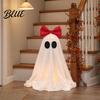 Ghost With Warm LED Lights Decoration Halloween Pink Bow Tabletop Ornament