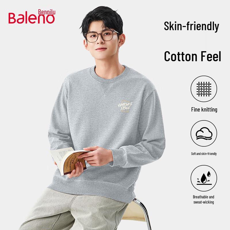 Baleno Men's American Fashion Heavyweight Crewneck Sweatshirt