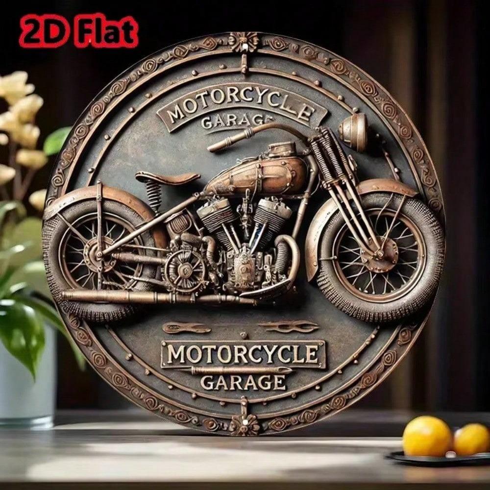 Vintage Retro Motorcycle Metal Tin Wall Art Sign for Home Garage Cafe Decor