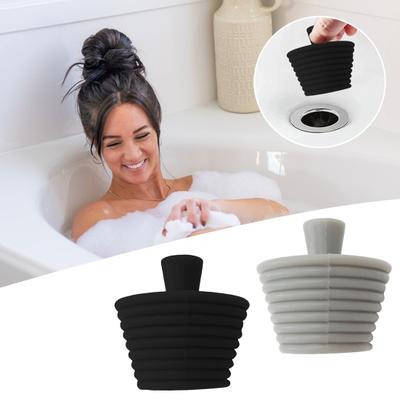 Silicone Bathtub Drain Stopper Prevent Clogging Odors No Installation Bathroom Tub Shower Water Stopper