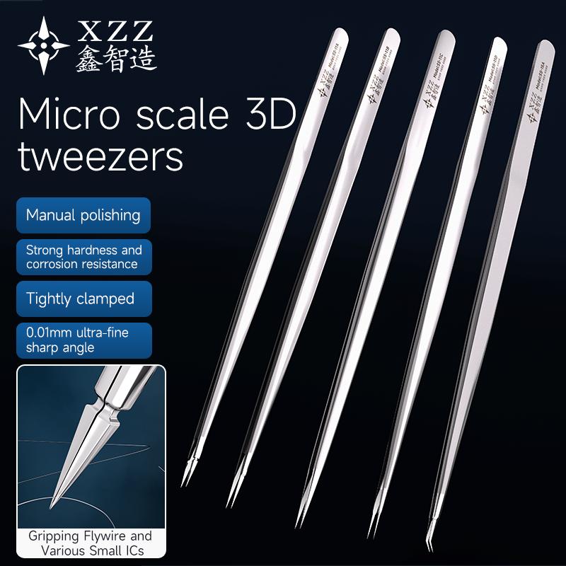 XZZ SS-11A/B/C/D/15A 3D STAINLESS STEEL TWEEZERS for Phone Maintenance Flying Wire Spot Welding Tweezer Tin IC Chip Forceps