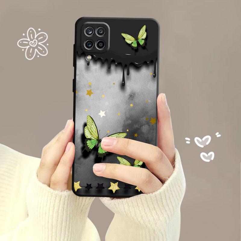 Shell For Samsung Galaxy A70 A70s A50 A30s A04s A20s A20e A02 A02s A03 A42 M52 M31 M04 Case Bling Aesthetic Butterfly Rose Art