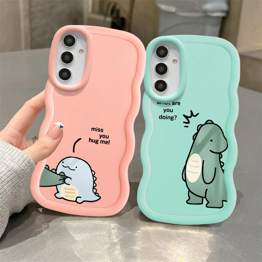 Soft Phone Cover Case for Samsung Galaxy A12 A14 A11 A16 A15 A52 A21s A13 A05 A03 A53 A23 A33 A06 A04 A22 Couple Cute Dinosaur