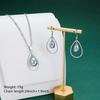 High Quality Stainless Steel 18K Gold Plated F Pearl Necklace Earrings Set Wedding Engagement Gift New Design
