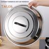 Topfdeckel, verdickter Edelstahl, rostfrei, glatt, Höhe, keine Verformung, hitzebeständiger Griff, hochglanzpoliert, Dampfabdeckung, flache Oberseite, rund