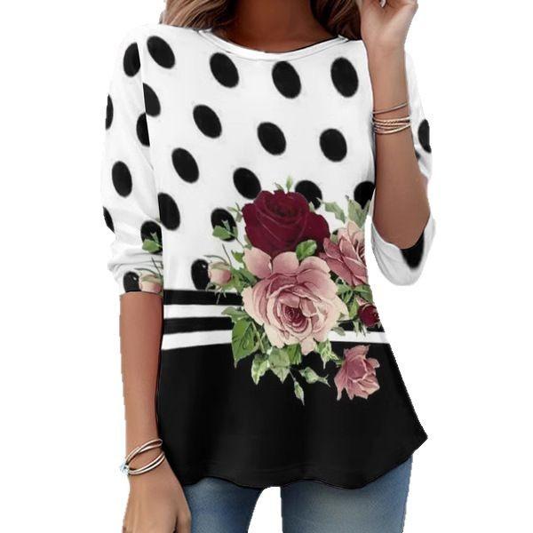 Summer Women's 3D Printed Long-sleeve T-shirt Is Fashionable, Versatile, Breathable, Trendy, and Casual