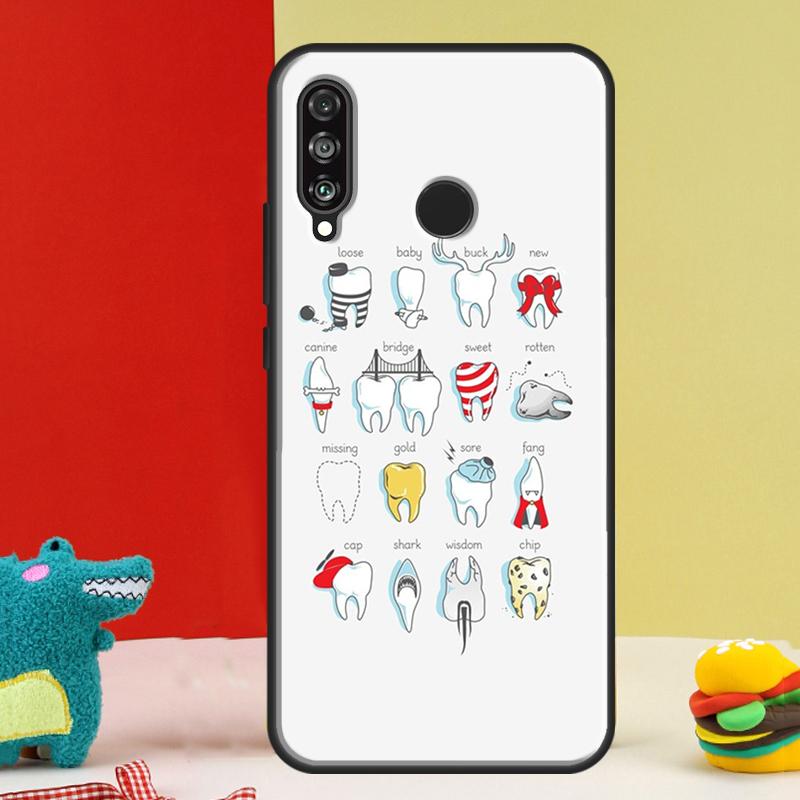 Dentist Dental Dent Tooth For Huawei Nova 12s 12i 11i 8i 9 10 SE Y91 Y90 Y60 Y70 Y72 Y61 P20 P40 P30 Lite P60 Pro Case