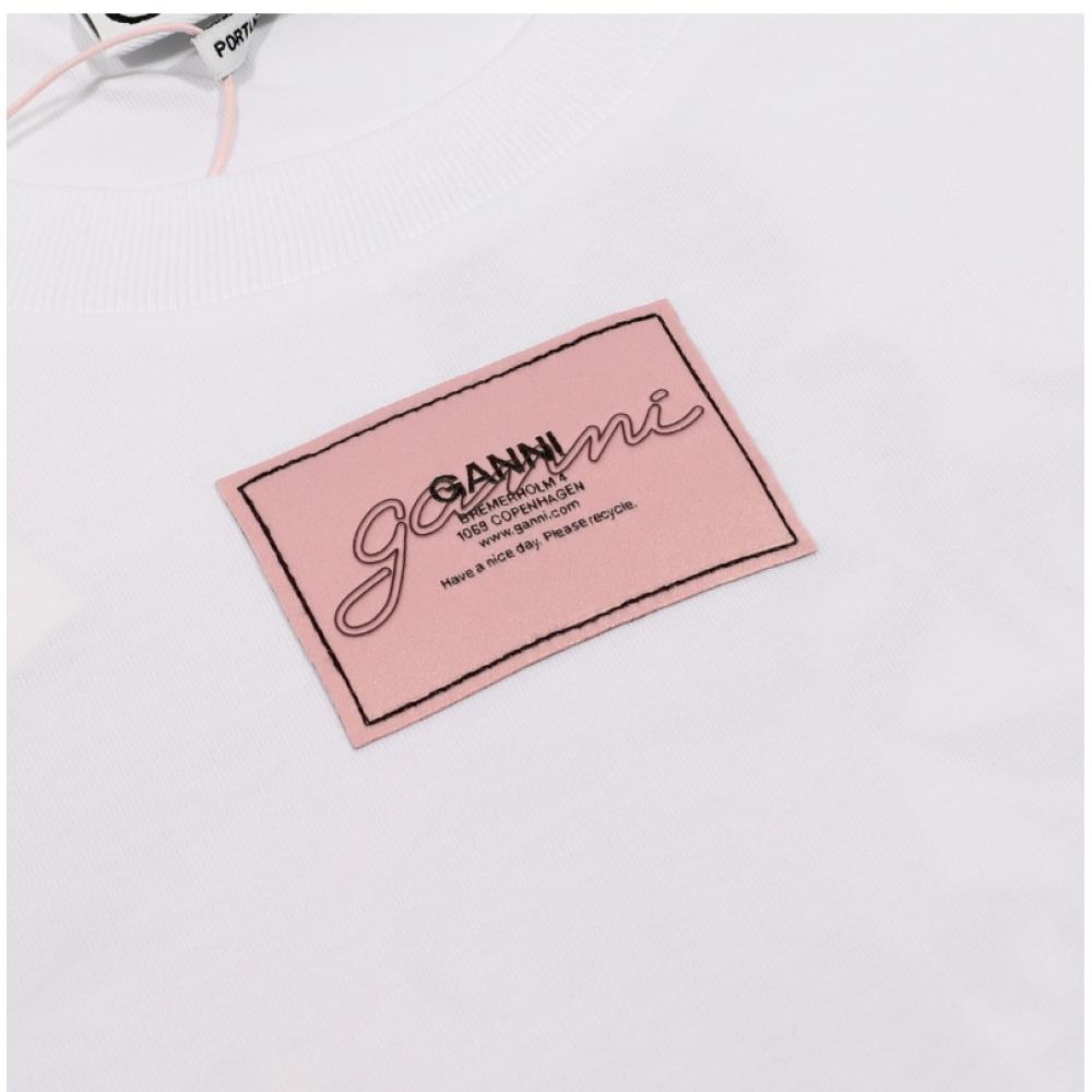 Ganni Women S T ShirT Logo paTch T4157 151