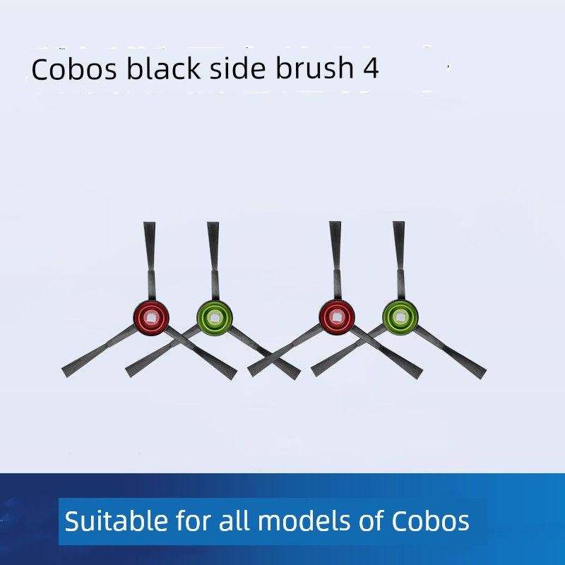 Ecovacs X1/T10 Omni Sweeping Robot X1s/T20 Pro Dust Collection Bag Accessories Consumables Cleaner [Universal for X1/X1S Series] 4 Black Edge Brushes