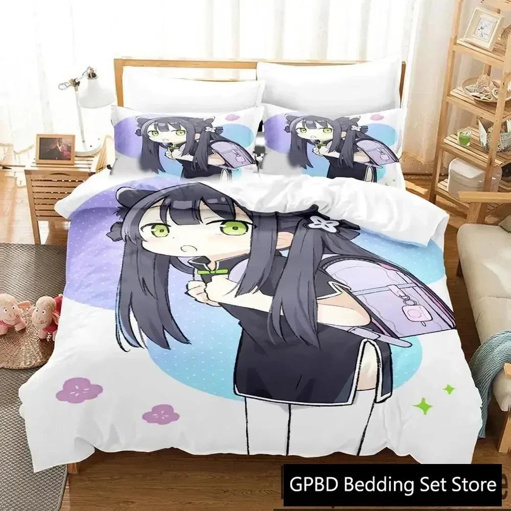 3D Print Anime Game Blue Archive Comfortable Duvet Quilt Cover Pillowcase Bedding Set Children Bedroom Decoration Home Textile