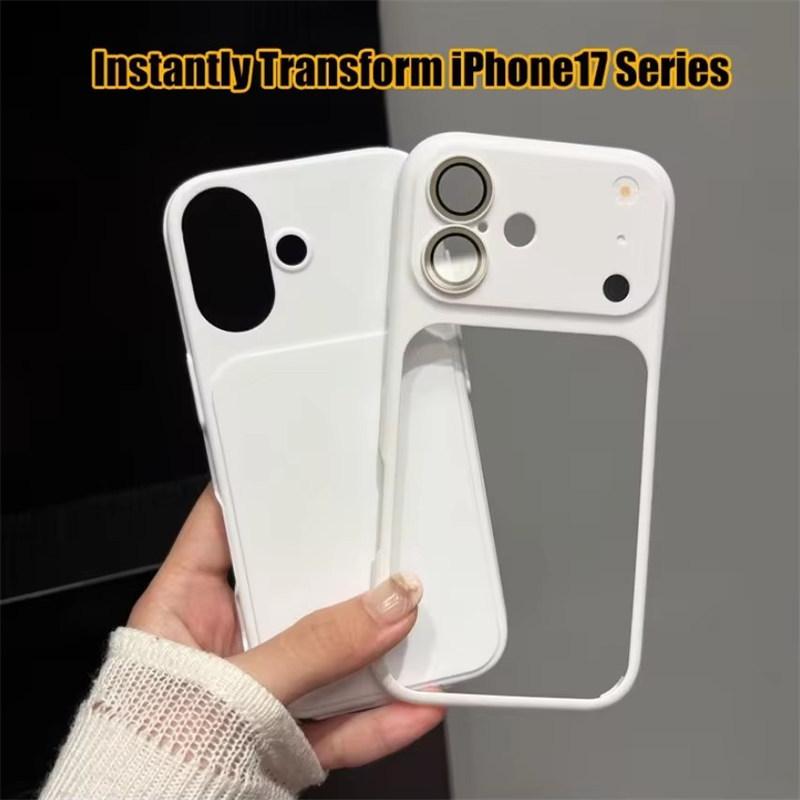 2-IN-1 Hülle Für iPhone 12 13 14 15 16 17 Pro Max Air Stoßfest Matt Linsen Glas Schutz Sofortwechsel zu 17 Einfache Abdeckung