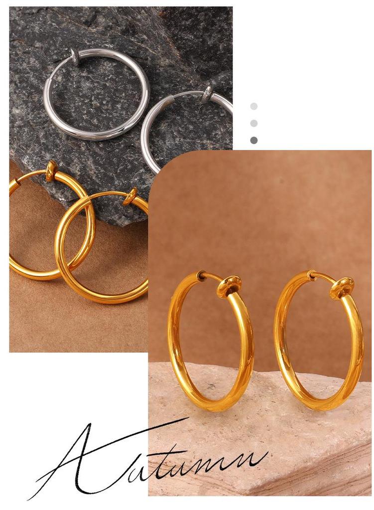Unisex Geometric Hoop Earrings - Trendy Cross-border Hip Hop Style