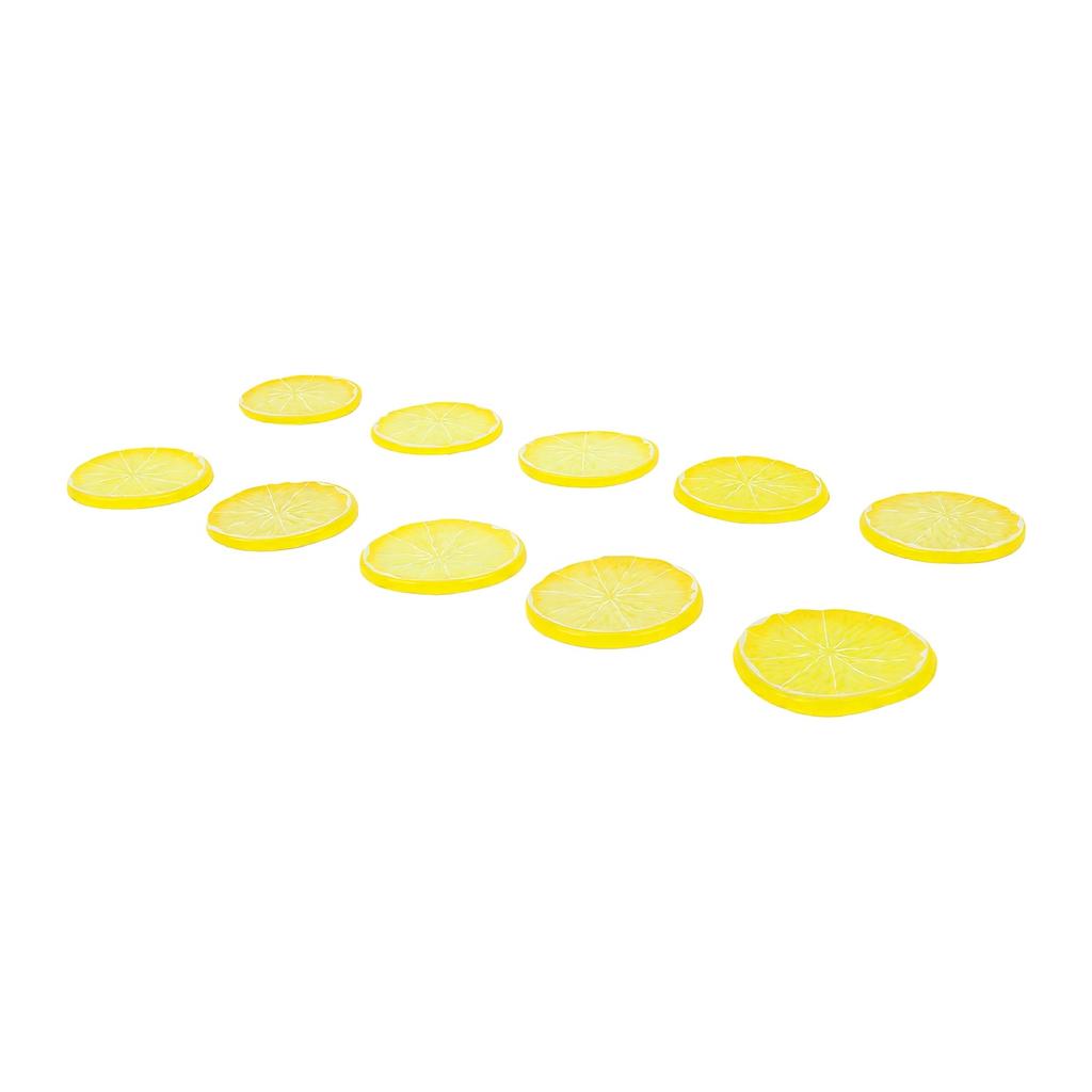 60pcs Simulation Lemon Slices PVC Lemon Decorations Artificial Fruit Prop for DIY Photography Kitchen Party