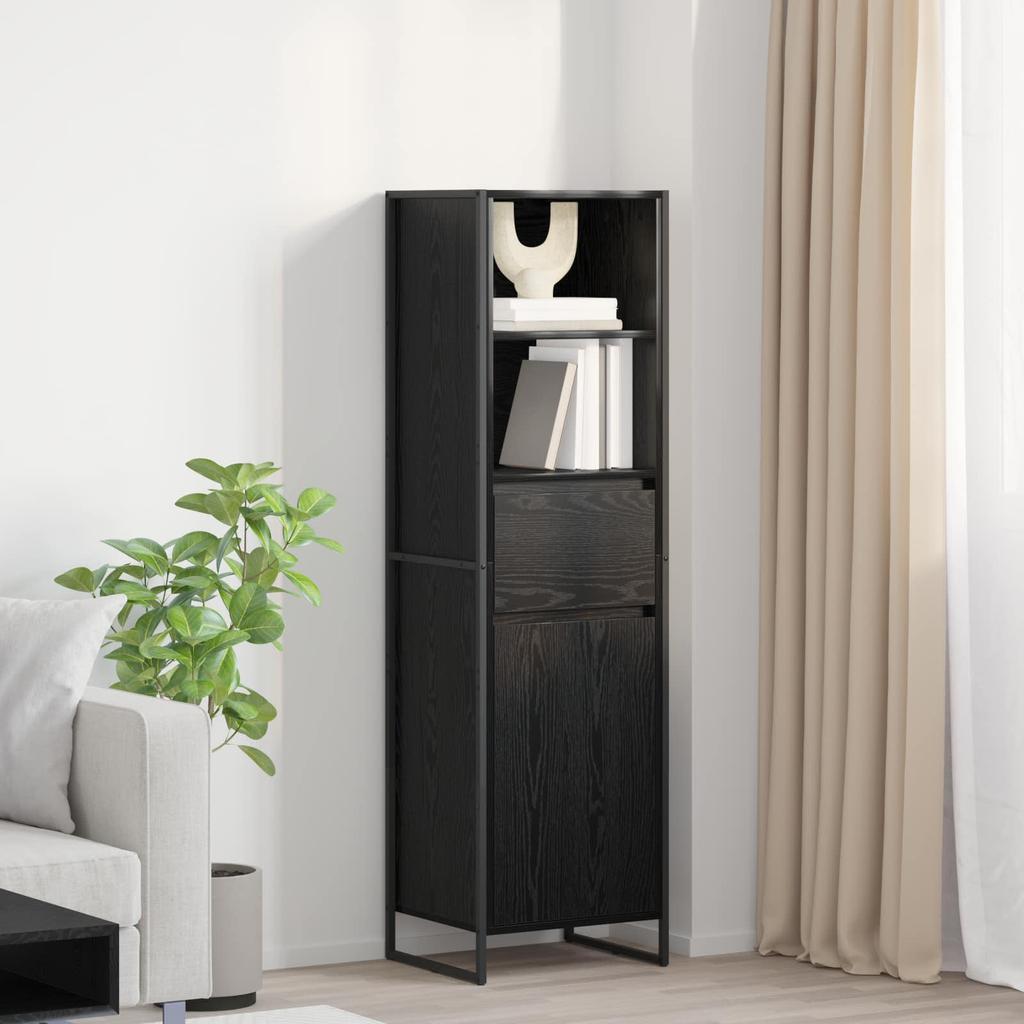 Bookshelf Black Oak Effect 43 x 36 x 150.5 cm
