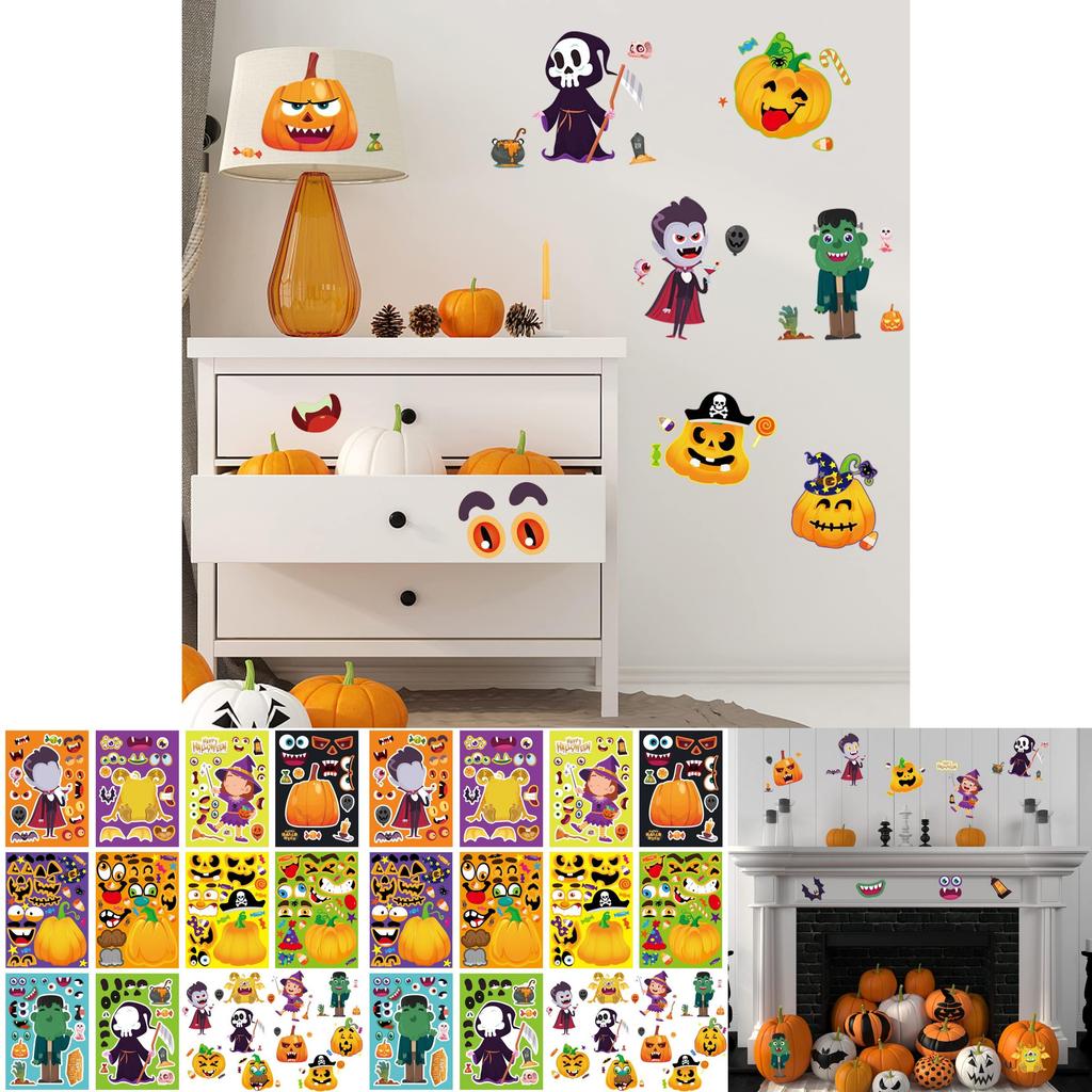 Creative Cm2304010 Cross-border Halloween Pumpkin Puzzles Fun Decoration Stickers Set
