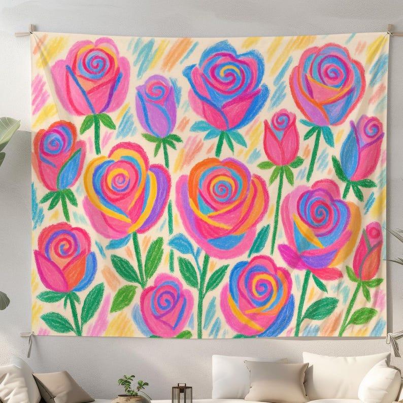 

flowers tapestry 75x100 чорний