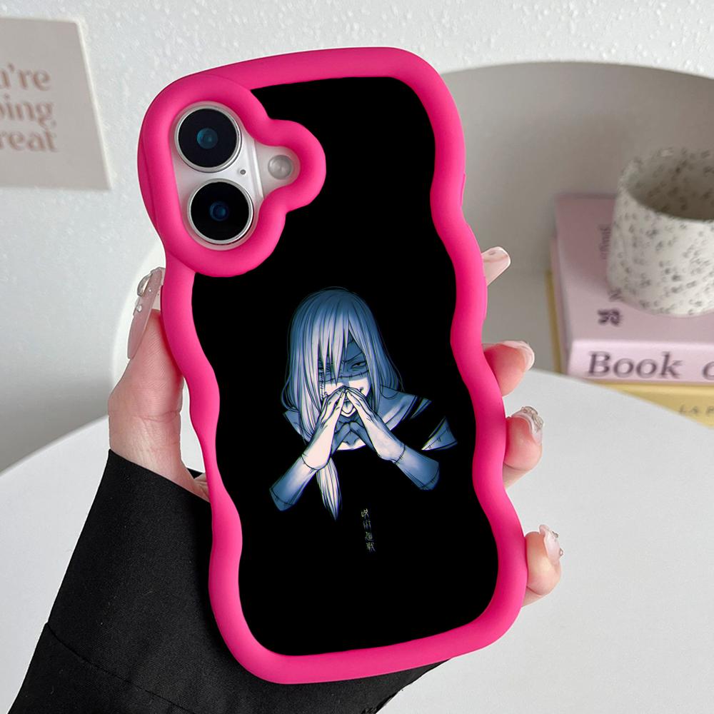 

Чехол для телефона JJK Махито для iPhone 17 16 15 14 13 12 11 Air Pro Max Plus Красный Мягкий ТПУ Покрытие с волнистым краем iPhone 14 Pro