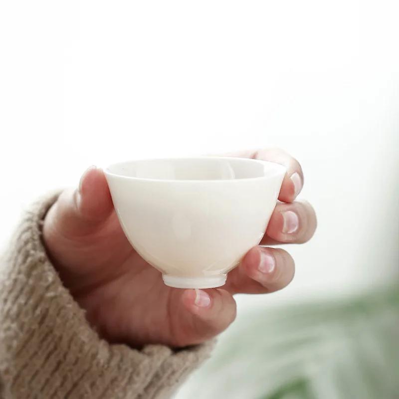 Weißgeschirr Teetasse Handgefertigt Dünnwandige Teetasse Duft-Tasse Meistertasse Keramik Kung Fu Teetasse Kleine Teeschale Teetassen