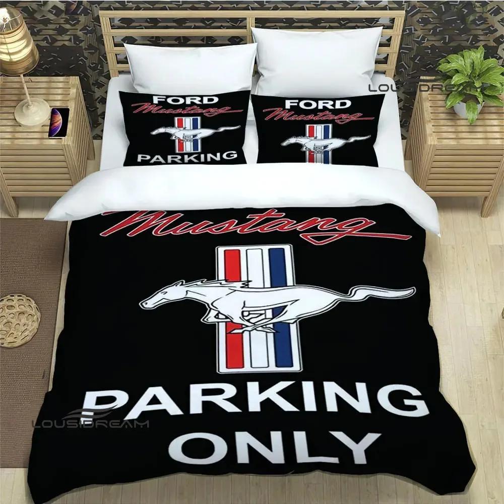 Mustang Car Logo 3D NEW Duvet Cover Pillowcase Bedding Set Adult Boy Girl Bedroom Decoration Children Single Double Large