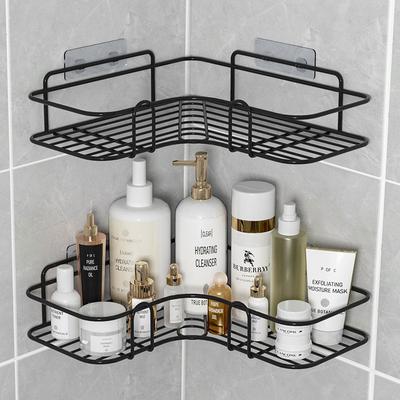 Delikli olmayan duvara monte banyo üçgen rafı