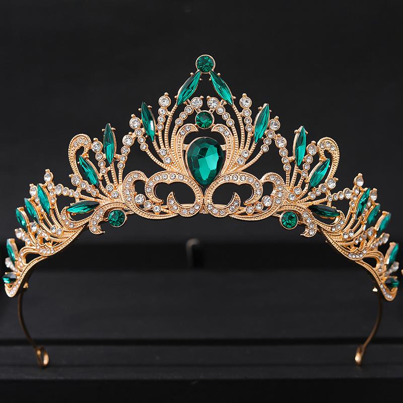 Baroque Crystal Tiaras and Crowns Rhinestone Prom Diadem Headband Bridal Wedding Hair Accessories Jewelry Crown Tiara for Women