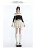 Velvet High-Waist A-line Skirt: Women's Sweet Hepburn Style for Spring/Autumn