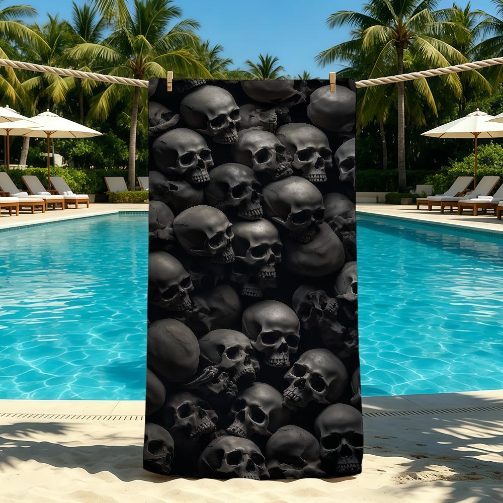 Skelett Totenkopf Mode Cooles Handtuch Für Outdoor Camping Strandtuch Super Saugfähig Schnell Trocknend Sommer Handtuch