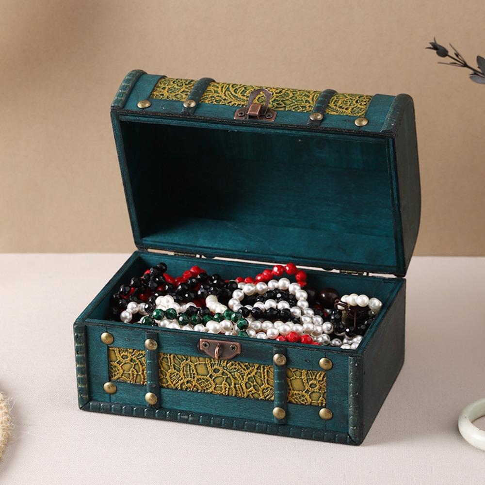 Antique Jewelry Keepsakes Box Antique Finish Organizers Case Home Decoration Box  Wedding Gift