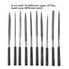 10Pcs Steel Multi Functional File Jewelry Polishing Processing Wood Carving Metal Hand File Set