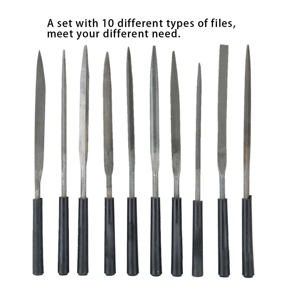 10Pcs Steel Multi Functional File Jewelry Polishing Processing Wood Carving Metal Hand File Set
