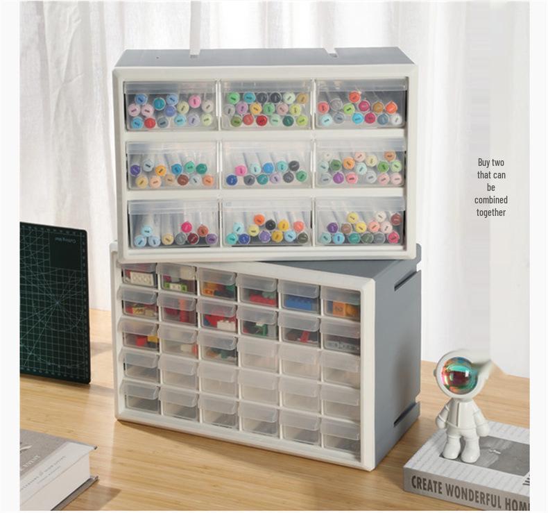 Combinable Drawer-Style Compartment Box for Screws, Parts, Building Blocks, and Electronics