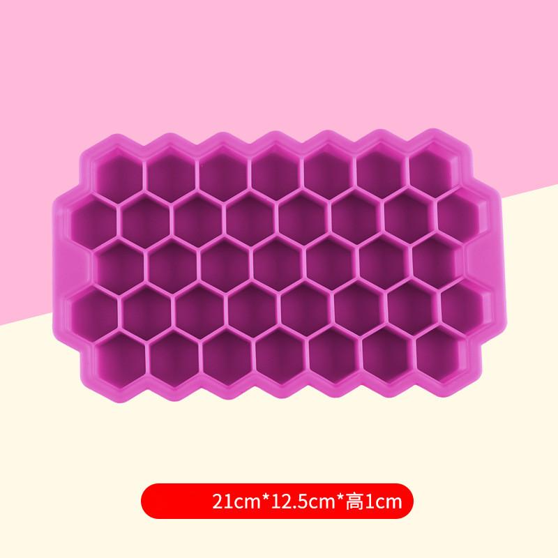 Honeycomb Ice Cube Tray Reusable Silicone Ice Cube Mold BPA Free Ice Maker with Removable Lid for Easy Release