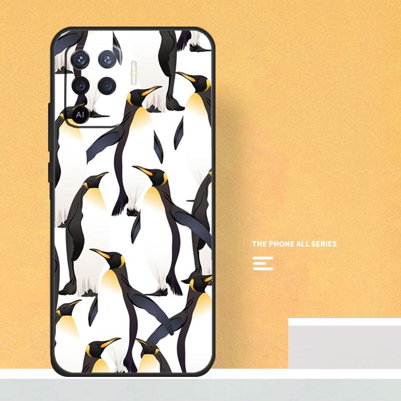 Cute Penguin Case For Oppo A40 A60 A80 A78 A98 A58 A38 A18 A54 A74 A94 A96 A76 A16 A15 A17 A57 A5 A6 Pro
