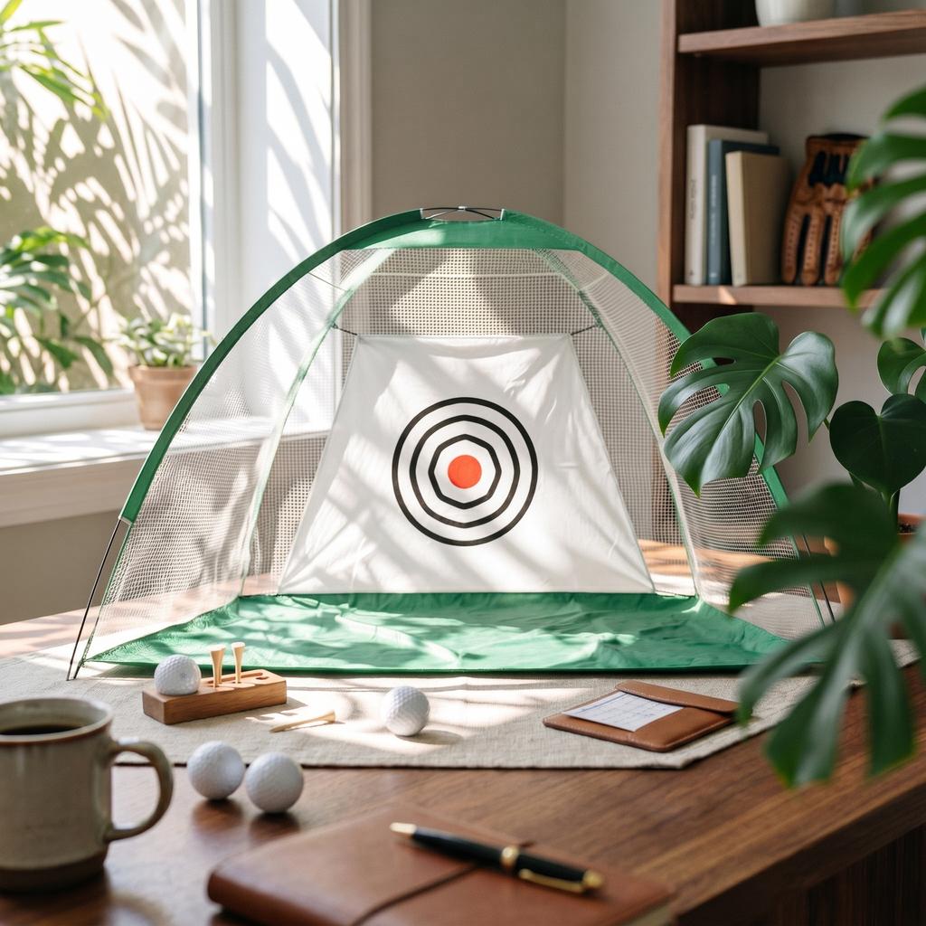 Golf Practice Enclosure Easy To Set Up Indoor Golf Net Sports Training Gear Simulator Ready High Density Polyester For Backyard