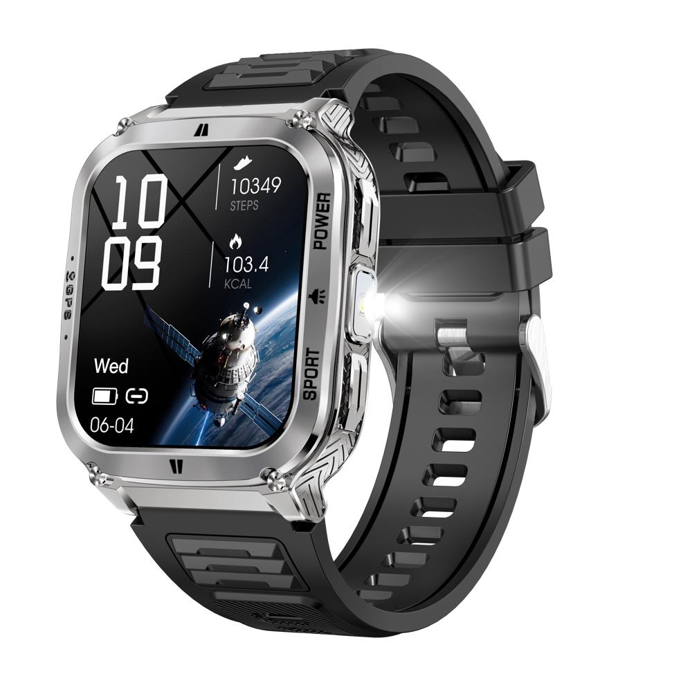 

Outdoors GPS Sports Fitness Smart Watch 3ATM Waterproof Blue Tooth Call LED Flashlight Heart Rate Health Smartwatch Calendar