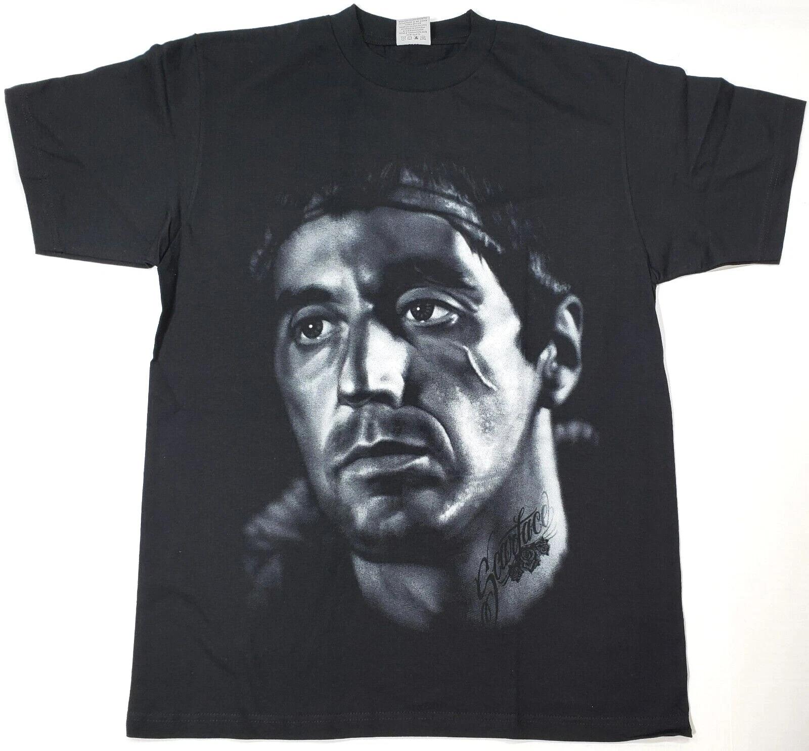 SCARFACE T-shirt Tony Montana Gangster Movie Men s MEDIUM Tee Black New L