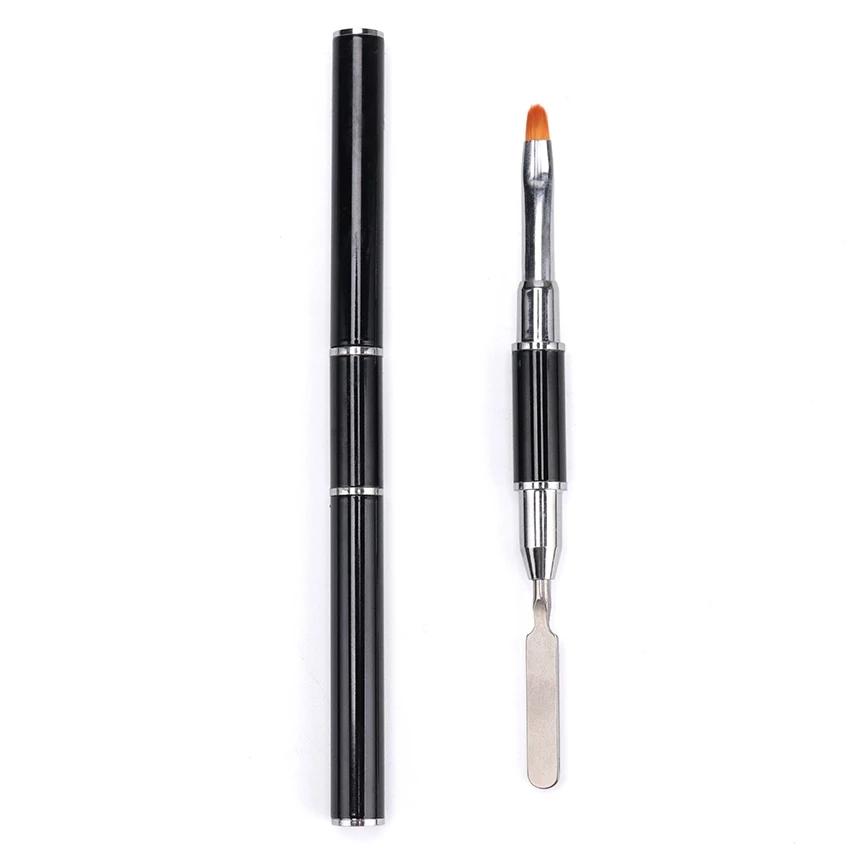 1PC Dual Ended Nail Art Acrylic UV Gel Extension Builder Flower Painting Pen Brush UV Gel Remover Spatula Stick Manicure Tool