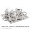 Mini Tea Set Metal 1/12 Scaled Simulation Lifelike Miniature Tea Cup Tray Kit for Dollhouse