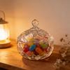 Stylish Clear Glass Crystal Candy Canister With Lid Covered Snacks Dish Jar Trinket Jewelry Box Organizing Small Items