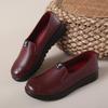 Spring Leather Comfort Shoes for Middle-Aged & Elderly Women - Soft Sole, Low-Top, Casual Outdoor Slip-Ons