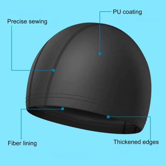 2Pcs Adults Swim Cap Water Resistant Elastic Breathable Long Short Hair Swimming Hat Solid Color Men Women Swimming Pool Cap